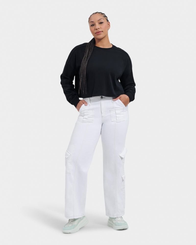 Topuri Ugg Delylah Long Sleeve Crop Dama Negrii | 1032JNQDT