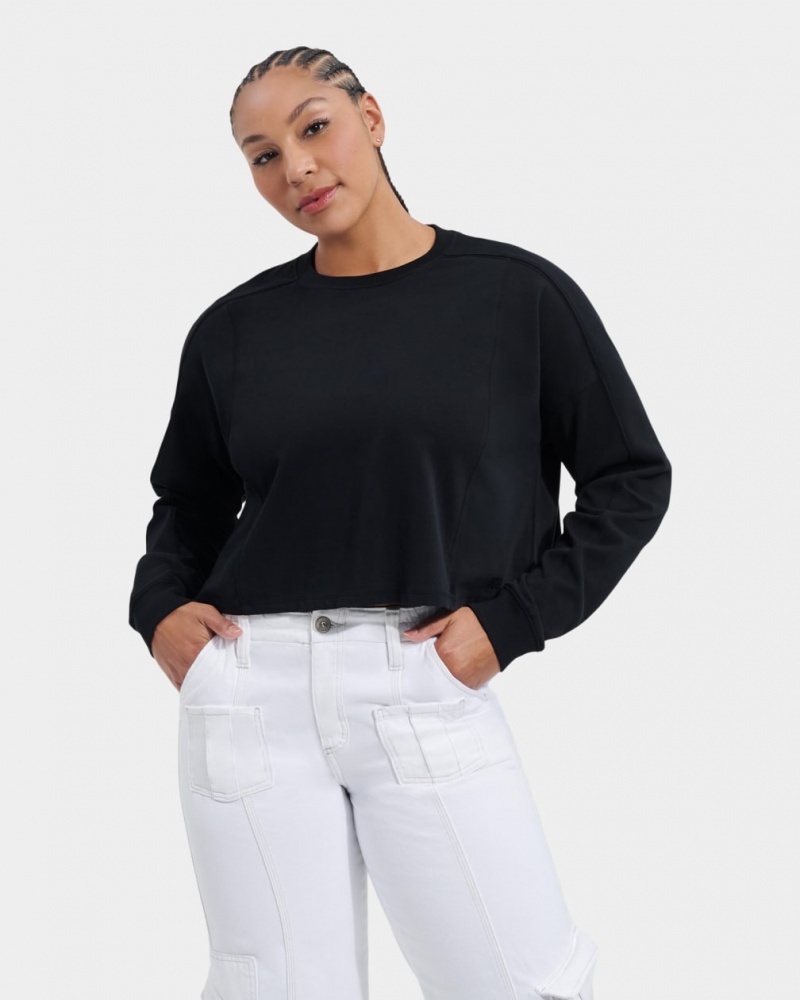 Topuri Ugg Delylah Long Sleeve Crop Dama Negrii | 1032JNQDT