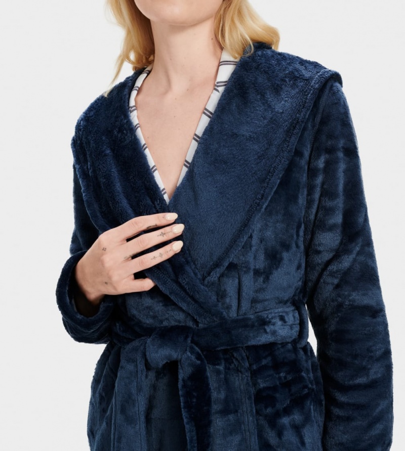 Îmbrăcăminte De Dormit Ugg Miranda Fleece Robe Dama Indigo | 4123RQANJ