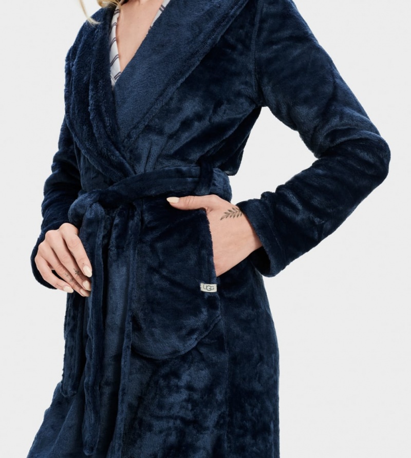 Îmbrăcăminte De Dormit Ugg Miranda Fleece Robe Dama Indigo | 4123RQANJ