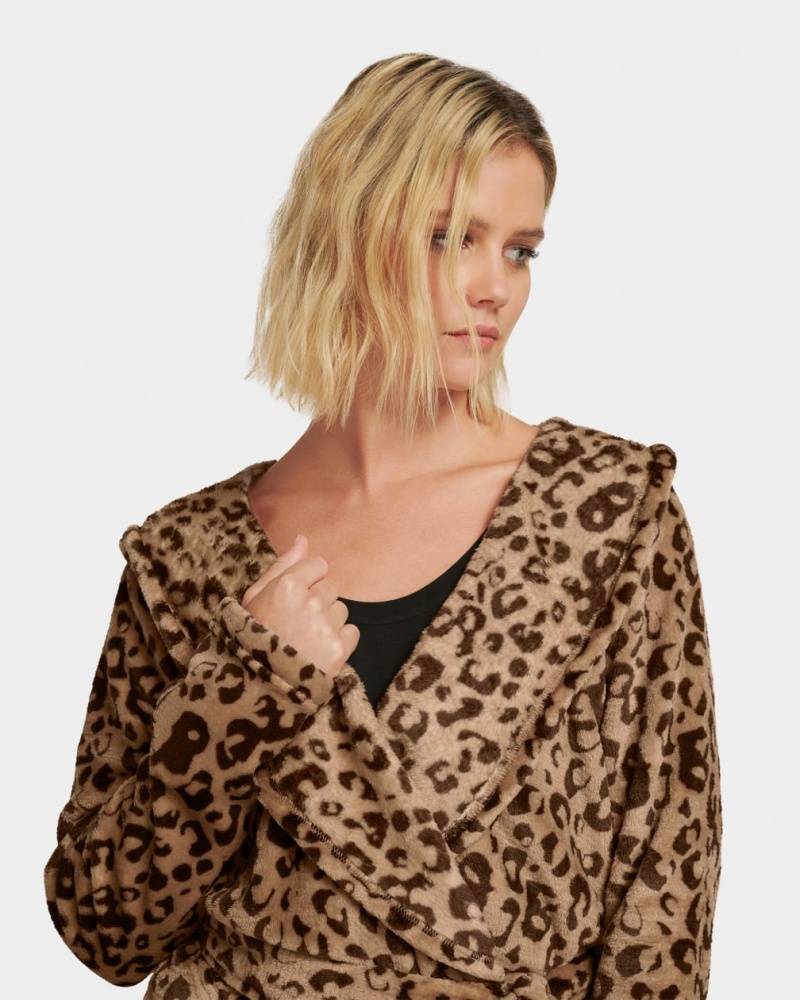 Îmbrăcăminte De Dormit Ugg Miranda Fleece Robe Dama Leopard | 0617DNFGW