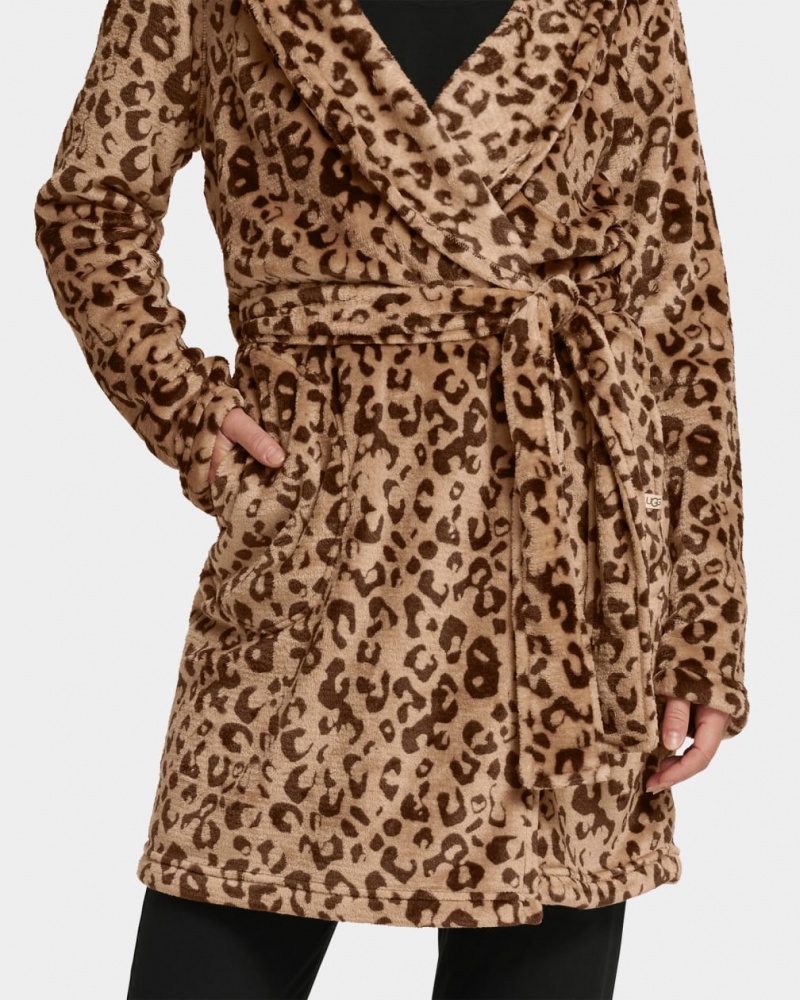 Îmbrăcăminte De Dormit Ugg Miranda Fleece Robe Dama Leopard | 0617DNFGW