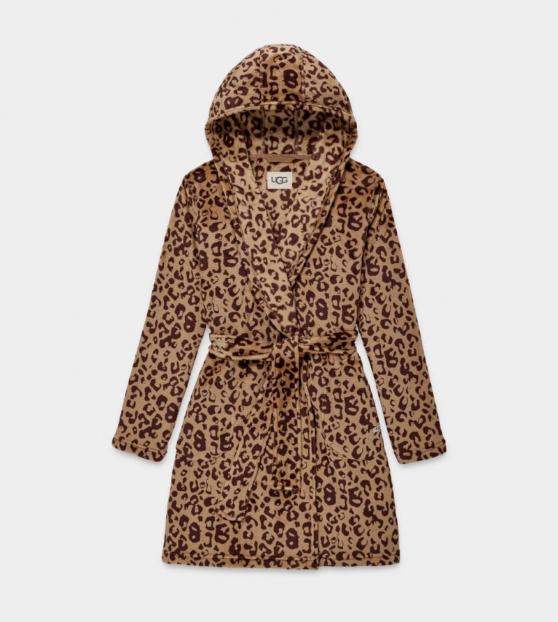 Îmbrăcăminte De Dormit Ugg Miranda Fleece Robe Dama Leopard | 0617DNFGW