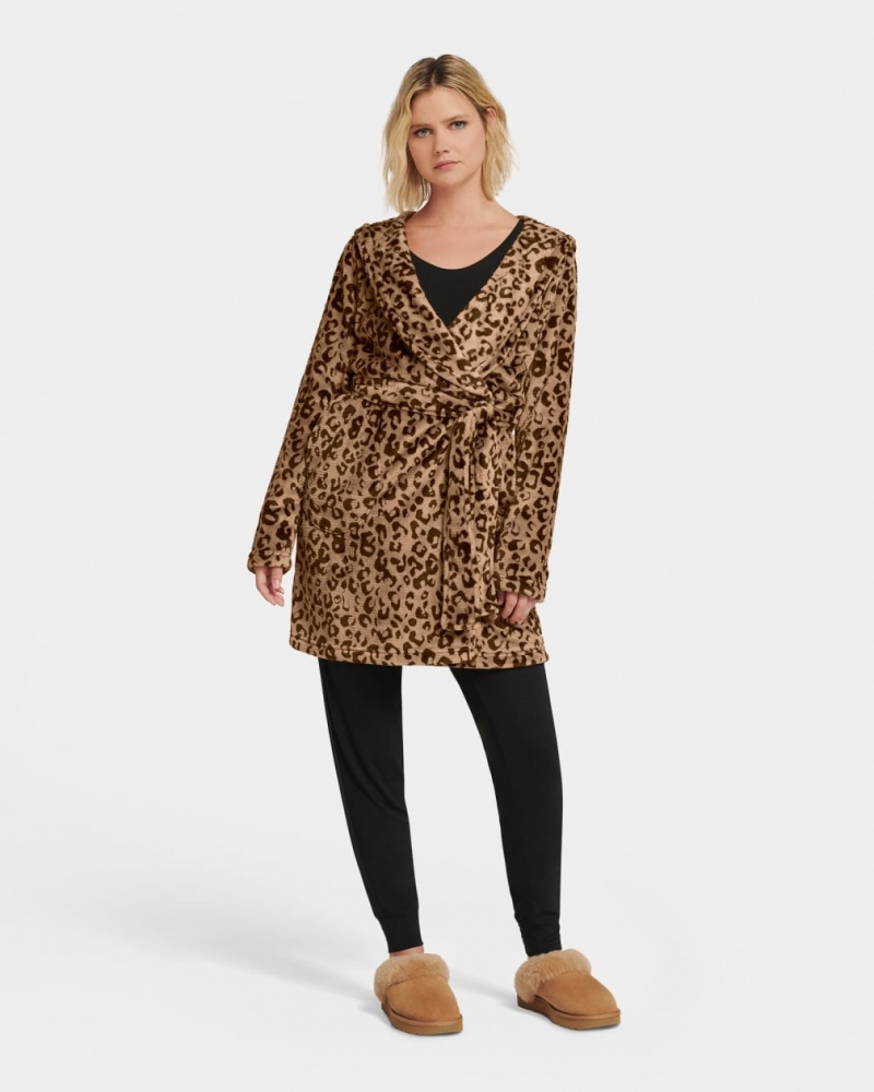 Îmbrăcăminte De Dormit Ugg Miranda Fleece Robe Dama Leopard | 0617DNFGW